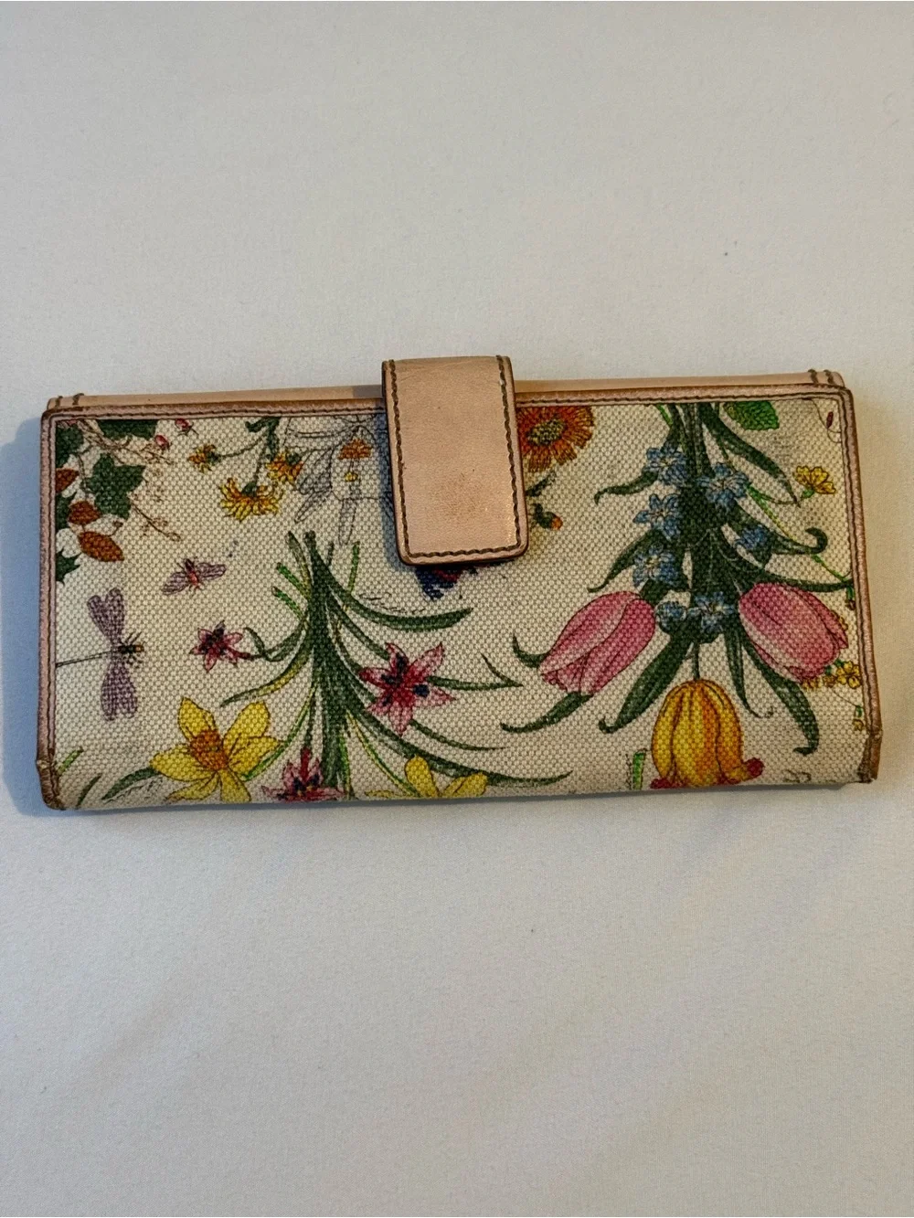 AUTHENTIC VINTAGE Y2K Gucci Japanese Bamboo Floral Long Wallet